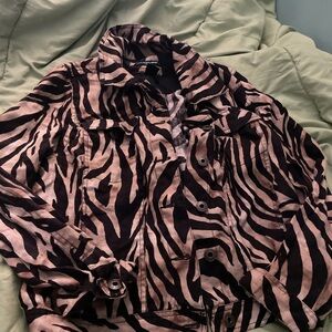 Saint Tropez West Zebra Print Jacket - Black and Brown